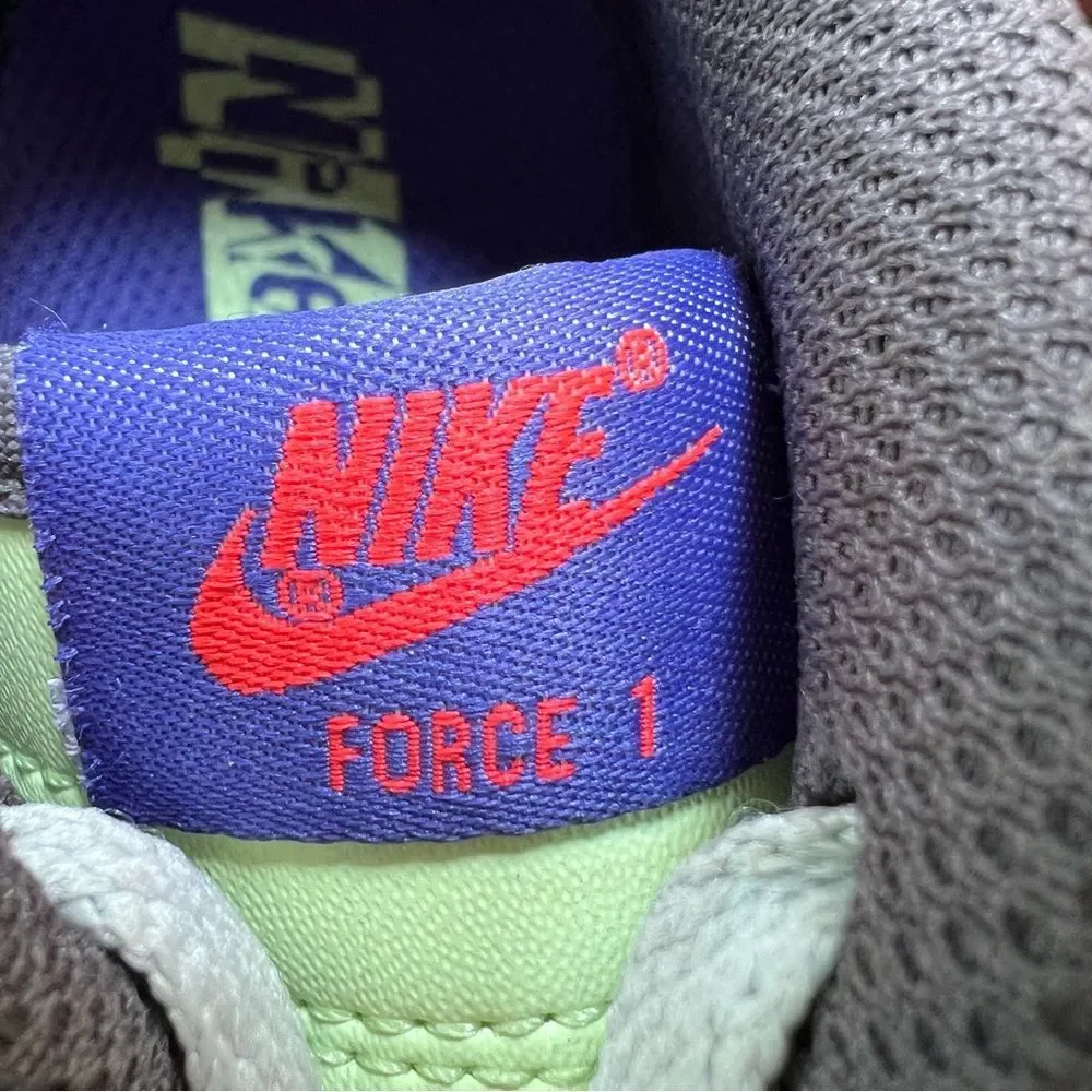 Nike Kids Sneakers Gray, Neon Yellow & Purple Accents